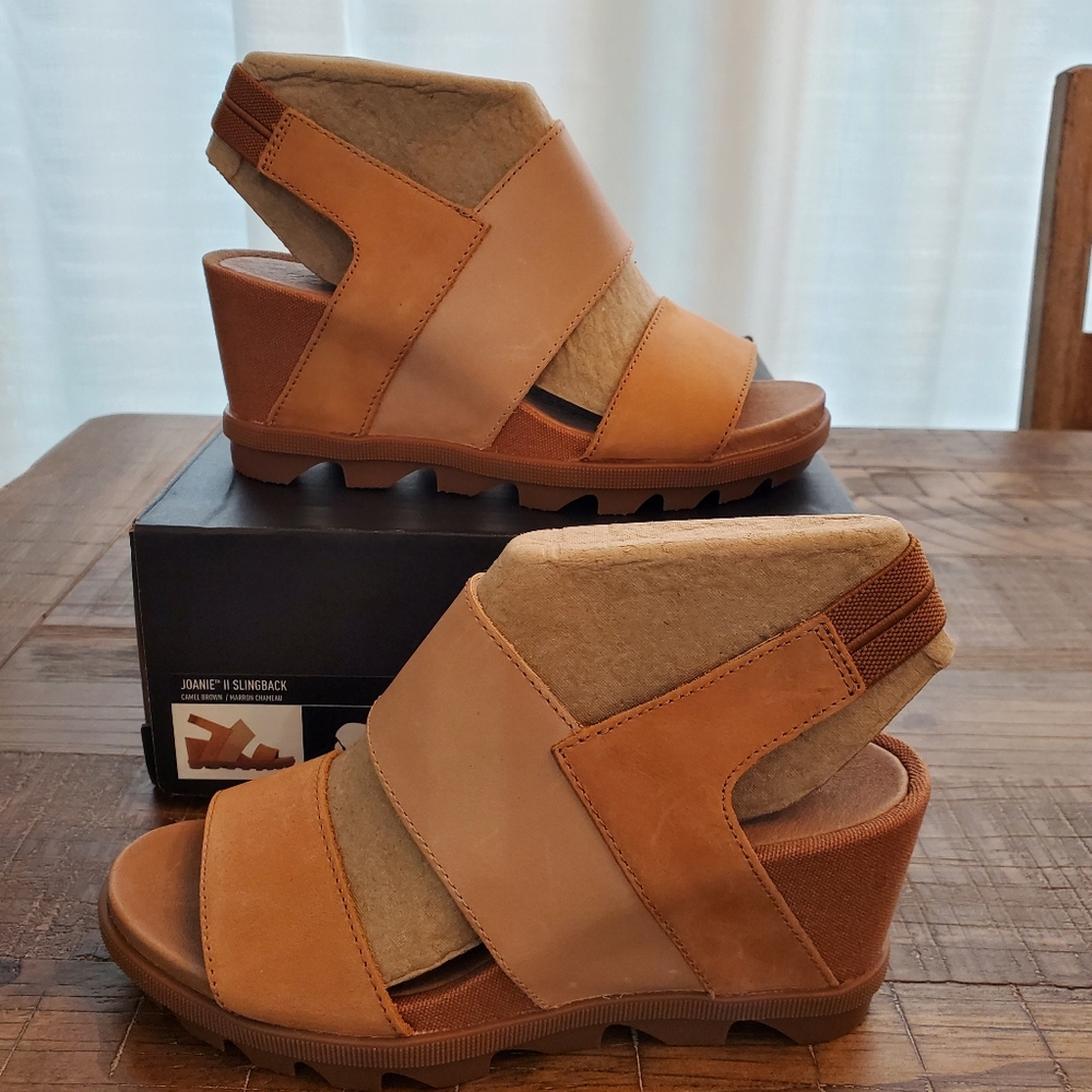 SOREL Joanie II Slingback Wedge Sandals sz 6